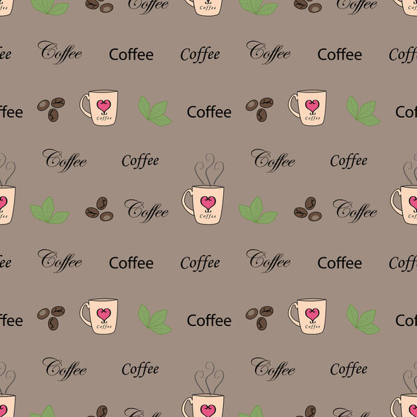 Векторный коричневый Love Coffee и Cake Cafe