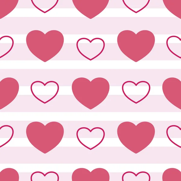 Vector White und Pink Love Hearts nahtlose Muster Hintergrund — Stockvektor