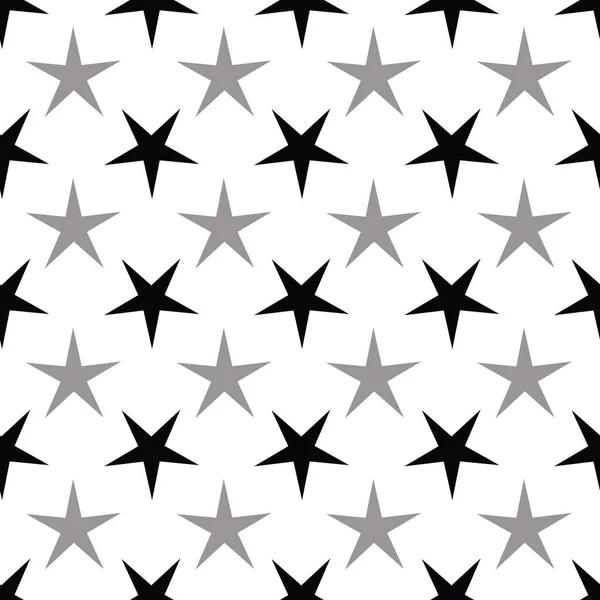 Vector White Black Gray Star pattern background — Stock Vector
