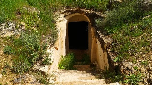 Entrada Para Cripta Antiga Cidade Maresha — Fotografia de Stock