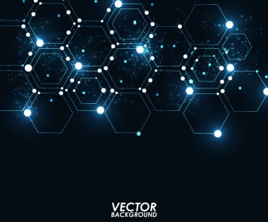 Soyut modern geometrik parlak desenli dijital, soyut fütüristik sanat duvar kağıdı. Vektör illüstrasyonu. 