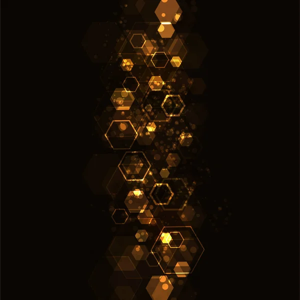 Abstract Futurista Brilhando Fundo Hexágonos Design Arte Abstrata Ilustração Vetorial — Vetor de Stock