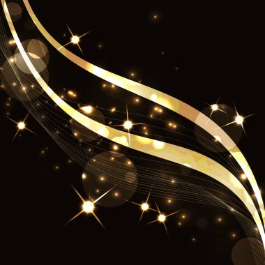 Bokeh arkaplanlı soyut dalga. Soyut fütüristik sanat duvar kağıdı. Vektör illüstrasyonu.