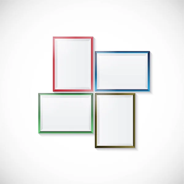 Blank Picture Frame Template Set Vector Illustration — Stock Vector