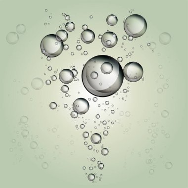 Su kabarcığı temiz zeminden yükseliyor. Vektör illüstrasyonu.