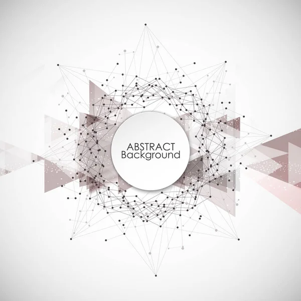 Abstrakter Hintergrund Mit Molekülstruktur Und Dreieck Vektorillustration — Stockvektor