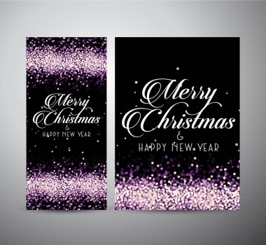 Sancak tasarımı: Soyut Mutlu Noeller ve ışıltılı arka plan, vektör illüstrasyonu üzerine Mutlu Yıllar.