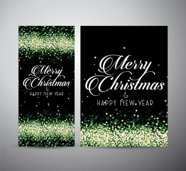 Sancak tasarımı: Soyut Mutlu Noeller ve ışıltılı arka plan, vektör illüstrasyonu üzerine Mutlu Yıllar.