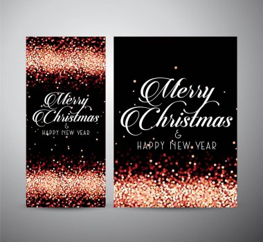 Sancak tasarımı: Soyut Mutlu Noeller ve ışıltılı arka plan, vektör illüstrasyonu üzerine Mutlu Yıllar.