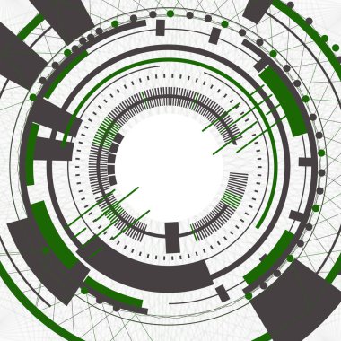 Soyut dijital teknoloji geçmişi. Soyut teknoloji iletişim konsepti. Çeşitli teknoloji elementleri. Vektör illüstrasyonu.