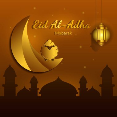 Kurban Bayramı Mübarek, Kurban Bayramı broşürü tasarımı. Mutlu Edi Al Adha için İslami kavram