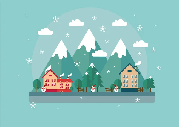 冬季插画卡片的设计 宜人的冬季设计理念适用于冬季及新年主题 — 图库矢量图片