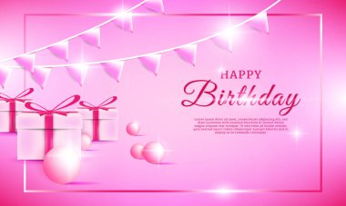 Doğum günün kutlu olsun. Davetiye, tebrik ve yıldönümü kartı için uygun.. 