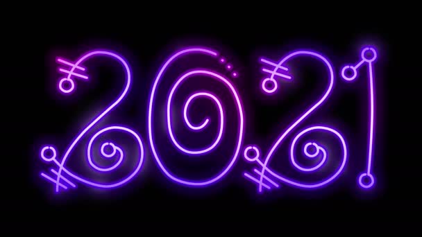 Νέο Έτος 2021 Σχεδιάζουμε Τους Αριθμούς 2021 Μια Ασυνήθιστη Γραμματοσειρά — Αρχείο Βίντεο