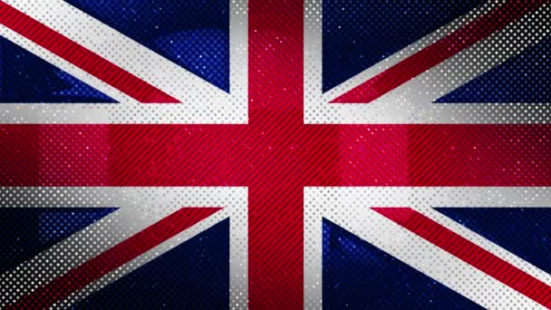 Bandiera Great Britain Modello Pixel Scintillante — Video Stock