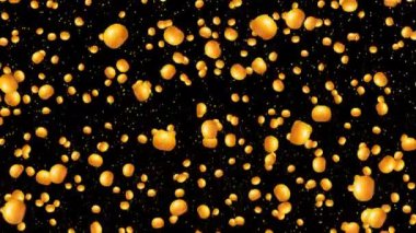 Mandalinalar döner ve siyah arkaplan üzerine düşer.