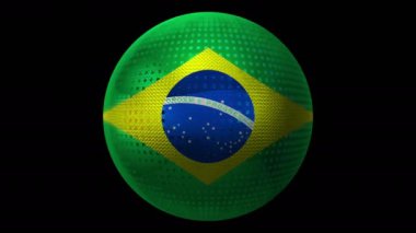 Brezilya bayrağı bir ikon olarak. Dokuya sahip dönen top.
