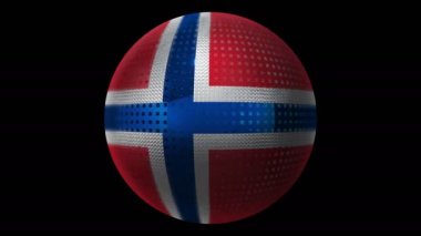 Norveç bayrağı bir simge olarak. Dokuya sahip dönen top.