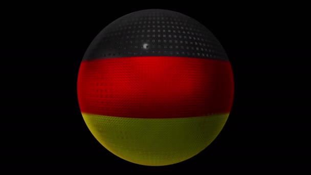 Флаг Германии как икона. Вращающийся шар с текстурой. — стоковое видео