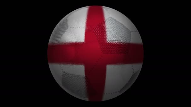 Anglię. Futbol i flaga. Piłka nożna w obrocie i flaga zintegrowana w nim. — Wideo stockowe