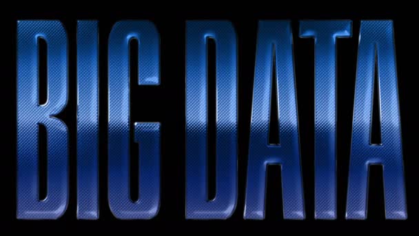 Big Data. Grande iscrizione blu con effetto trabocco. — Video Stock