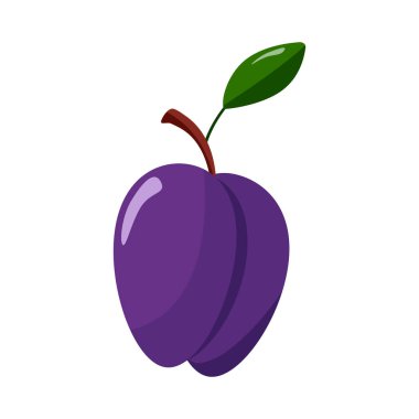 Erik, beyaz arka planda izole edilmiş. Erik düz simgesi.