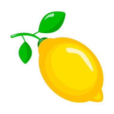 Beyaz arka planda taze limon izole edilmiş. Limon düz simgesi.