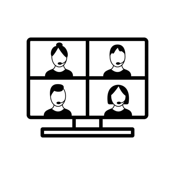 Videokonferenz Web Kommunikationsikone Isoliert Auf Weißem Hintergrund — Stockvektor