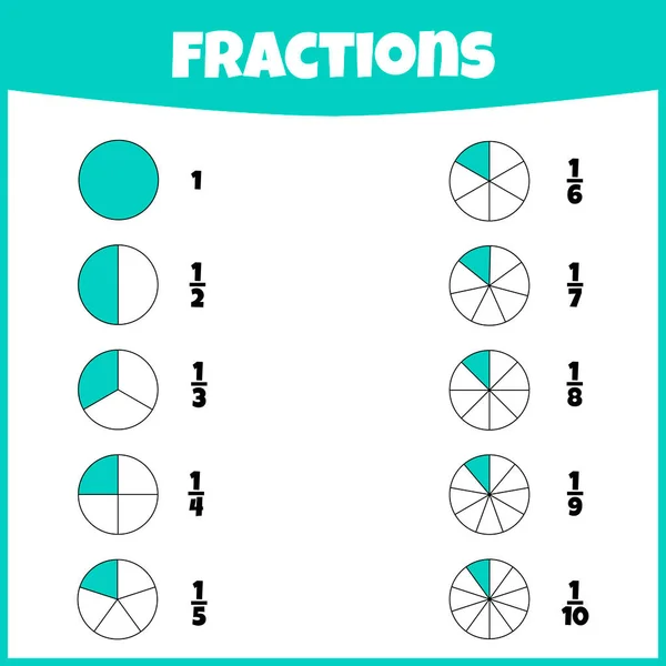 Des Fractions Mathématiques Des Fractions Ensemble Segments Cercle Apprendre Les — Image vectorielle