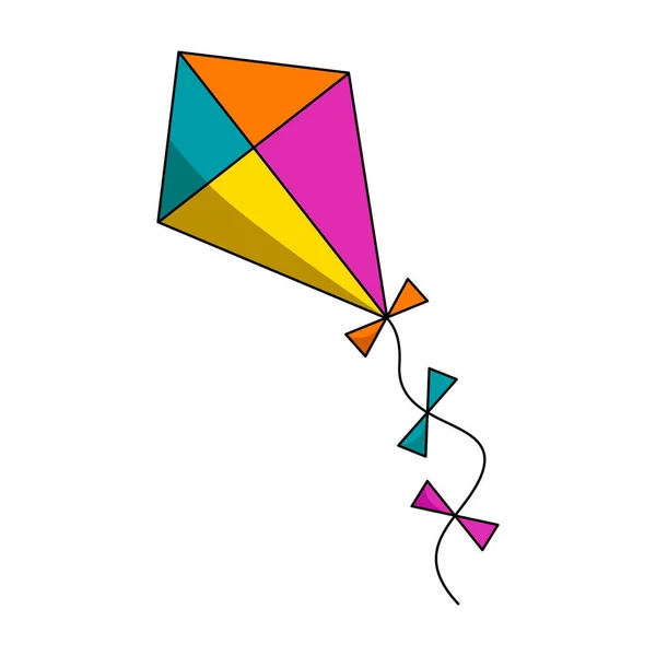 Bunte Fliegende Drachen Symbol Auf Weißem Hintergrund Vektorillustration — Stockvektor