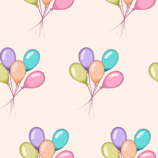 Świąteczny Wzór Balonami Wzór Urodzin Kolorowe Balony — Wektor stockowy