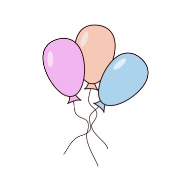 Balon vektör çizgisi simgesi. Balonların ana hatları çizimi.