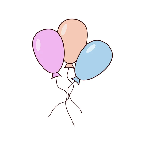 Luftballons Vektor Line Icon Luftballons Skizzieren Illustration — Stockvektor