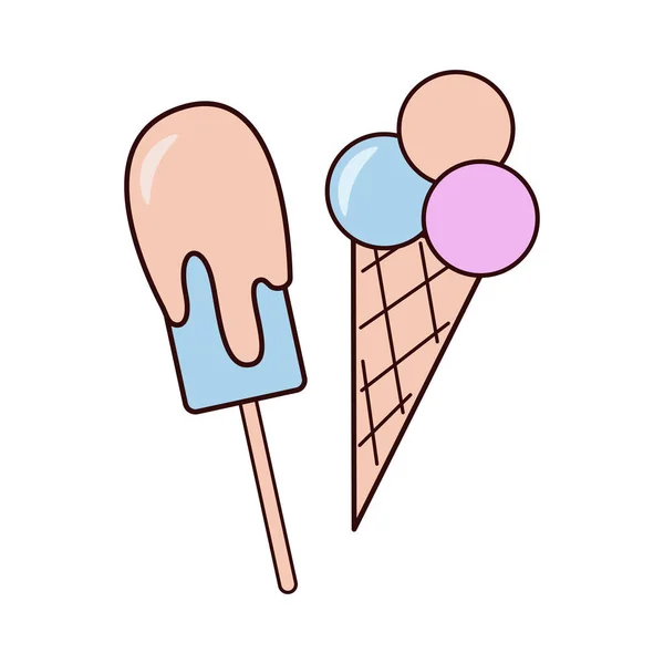 Icono Línea Vectores Helado Ilustración Del Esquema Helado — Vector de stock