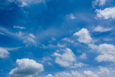 Mavi gökyüzünde bir sürü bulut