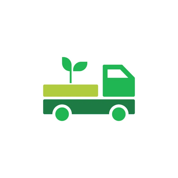 Eco Truck Vector Icon Logo Design — Vettoriale Stock