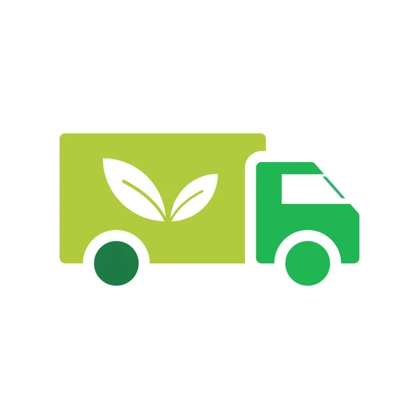 Eco Truck Vector Icon Logo Design — Vettoriale Stock