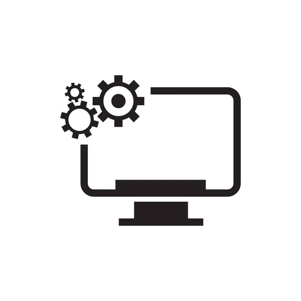 Projekt Logo Wektora Naprawy Komputera — Wektor stockowy