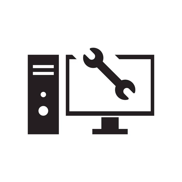 Computadora Reparación Vector Icono Logo Diseño — Archivo Imágenes Vectoriales
