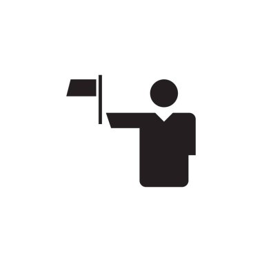 Man hold bayrak vektör logo tasarımı