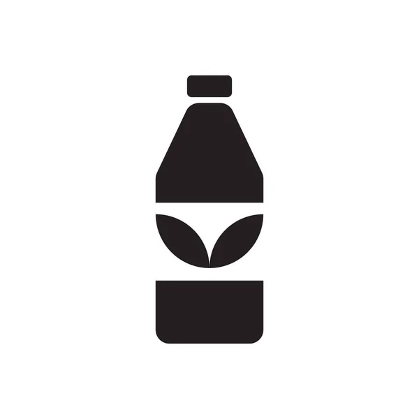Logo Icona Vettoriale Bottiglia Eco Design — Vettoriale Stock