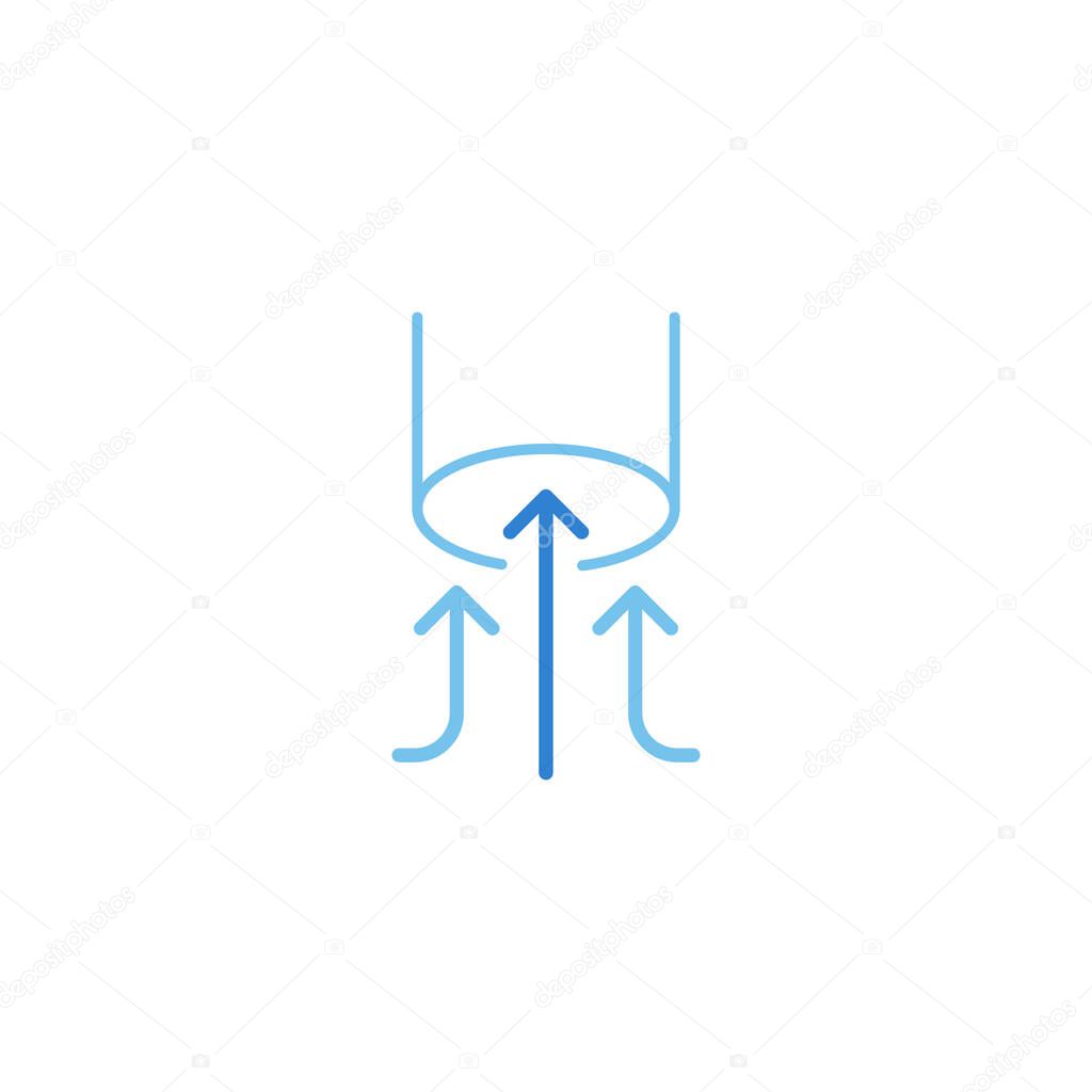 Air suction vector icon logo design