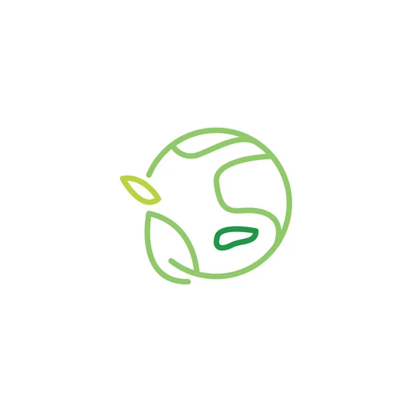 Ecología Vector Icono Logo Diseño — Archivo Imágenes Vectoriales