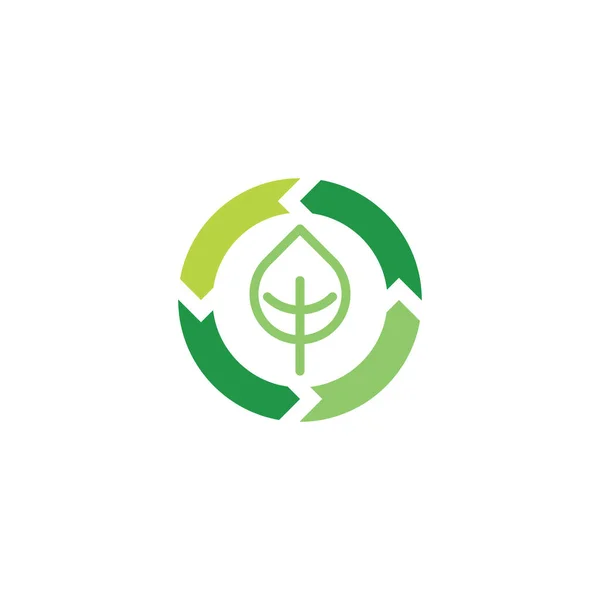 Écologie Vectoriel Icône Logo Design — Image vectorielle