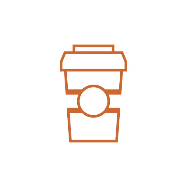 Paper Cup Vector Icon Logo Design — Stock Vector