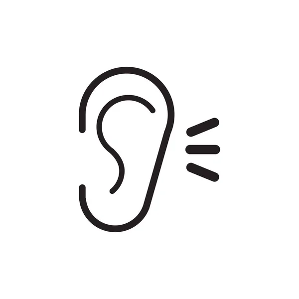 Ear Vector Icon Logo Design — Stock Vector