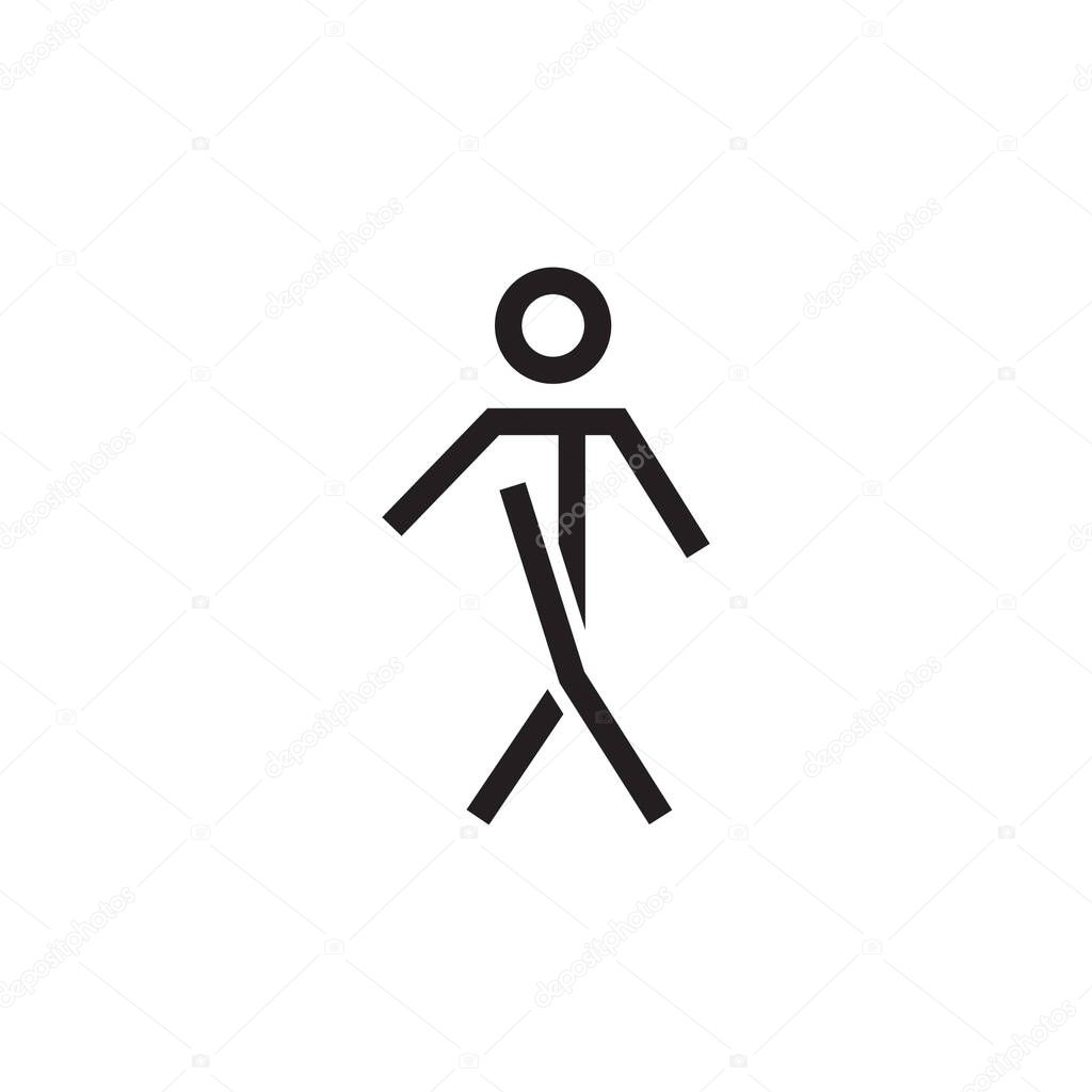 Walking vector icon logo design