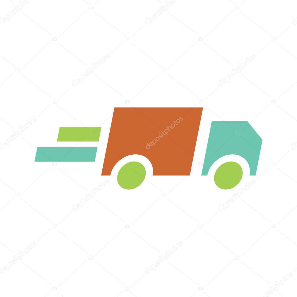fast delivery truck vector icon logo design