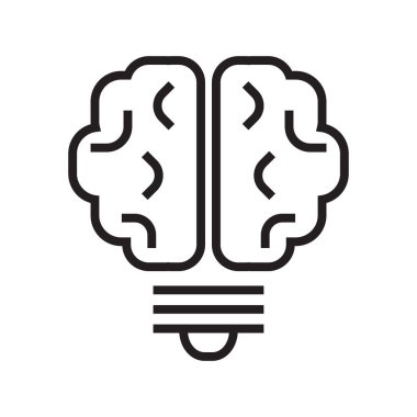 Beyin ampulü vektör logosu tasarımı