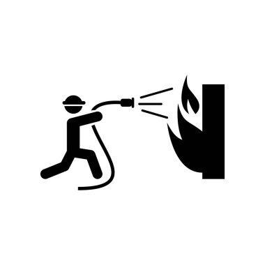 İtfaiyeci vektör simgesi logo tasarımı